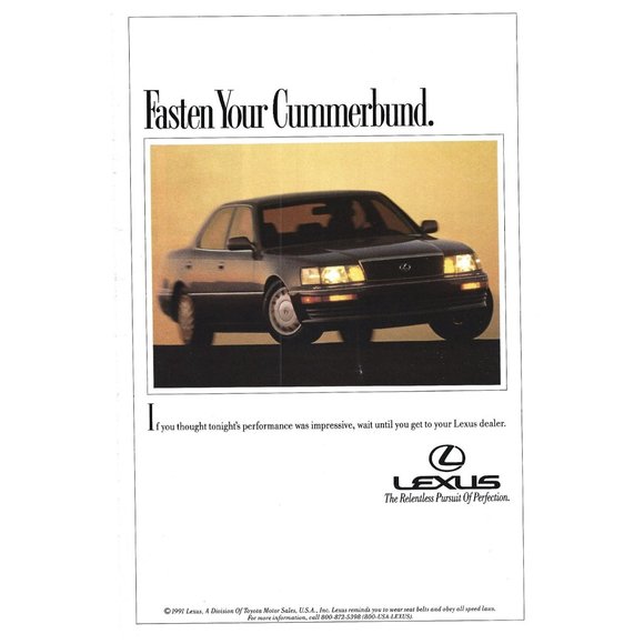 Lexus Car Auto 1990s Vintage Print Ad 8 inch Tall - Picture 4 of 4